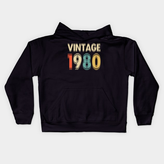 Vintage 1980 Kids Hoodie by DEWArt